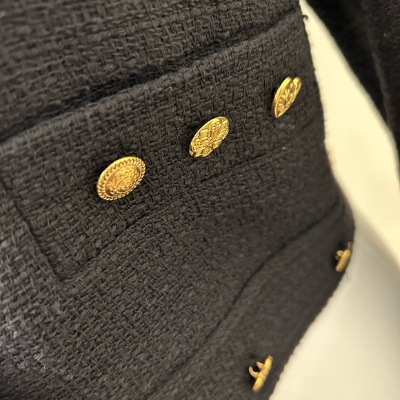 ZARA BLACK TWEED CROPPED BLAZER/NWT - Picture 5 of 8